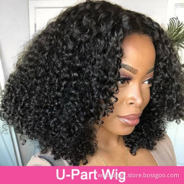 High Quality U Part Human Hair Wigs For Black Women,custom u part clip in wig,Wholesale Brazilian Human U Part Wigs Vendor